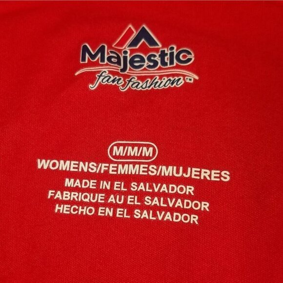 NWT Los Angeles Angels Women's Red V-neck Tee Size Medium Majestic MLB Baseball - Picture 6 of 9